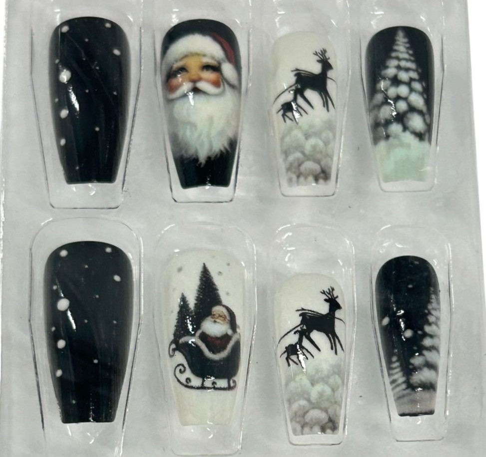 Christmas Press On Nails “YOUR CHOICE” Reindeer, Snowflake, Gingerbread, Lights