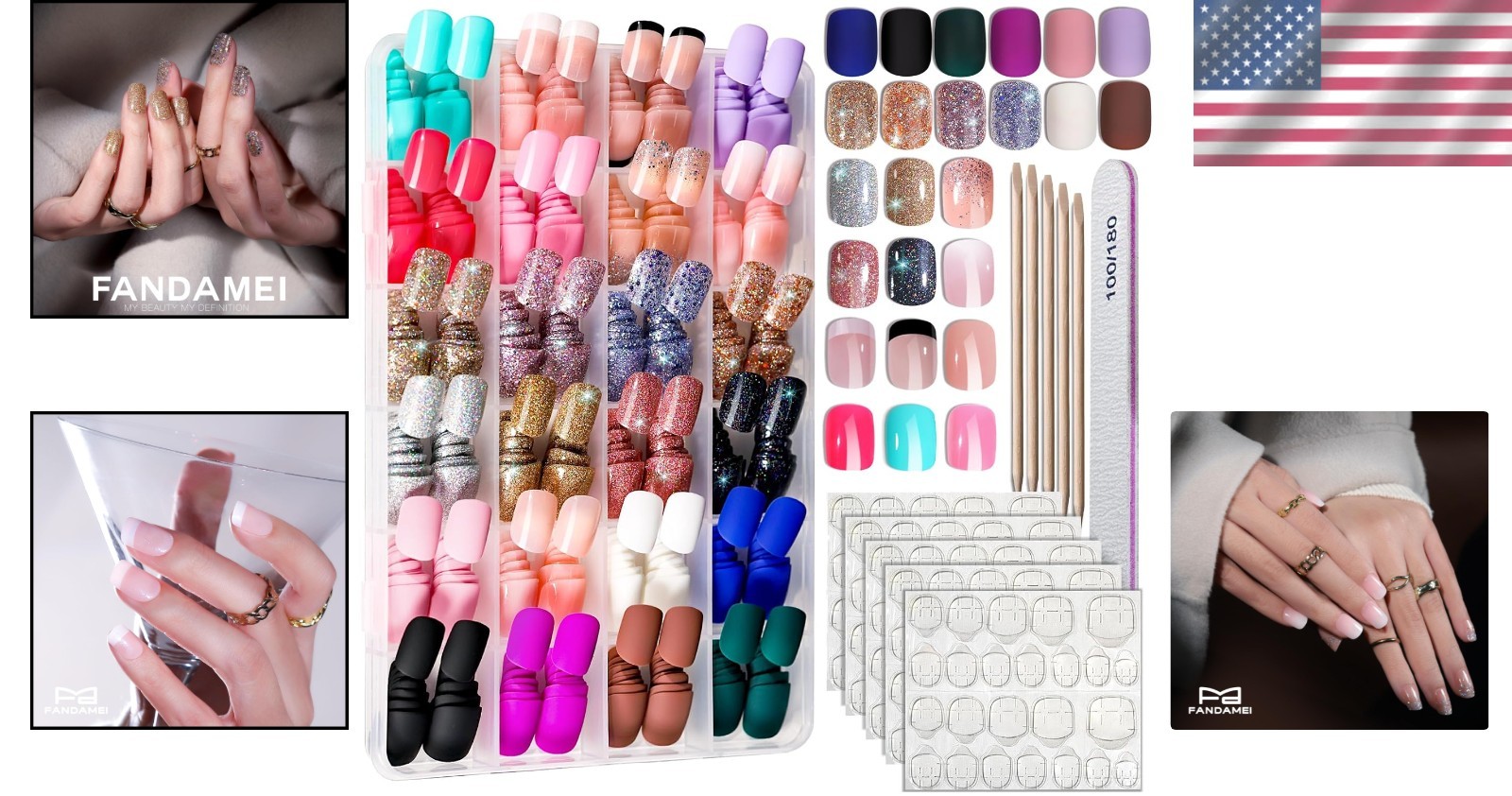 Stunning 576 PCS Press on Nails Set – Glitter, Matte, Glossy for Every Occasion