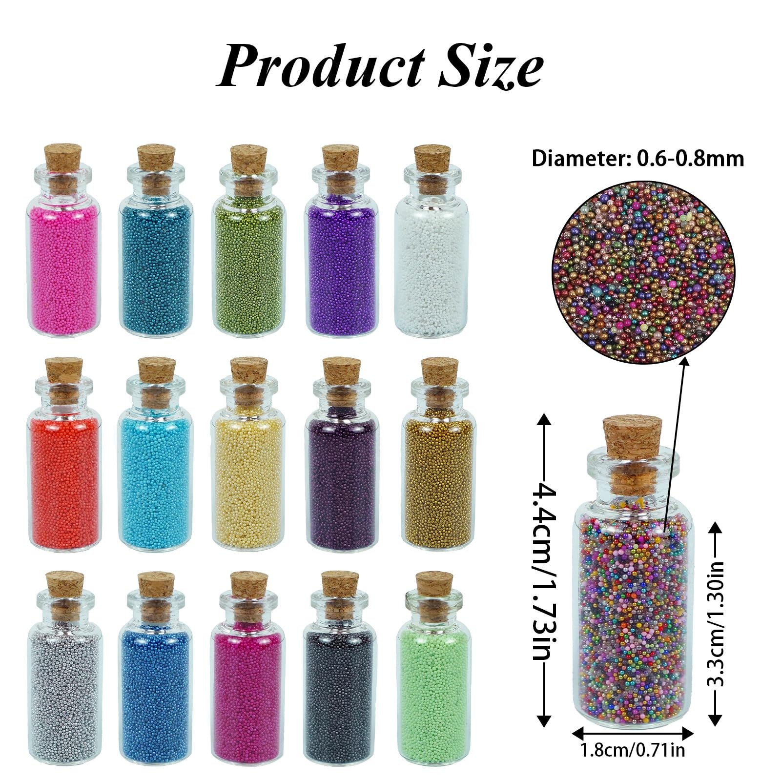 Vryctonx 16 Colors Caviar Beads for Nails, 0.6-0.8mm Glass Micro Pixie Beads …