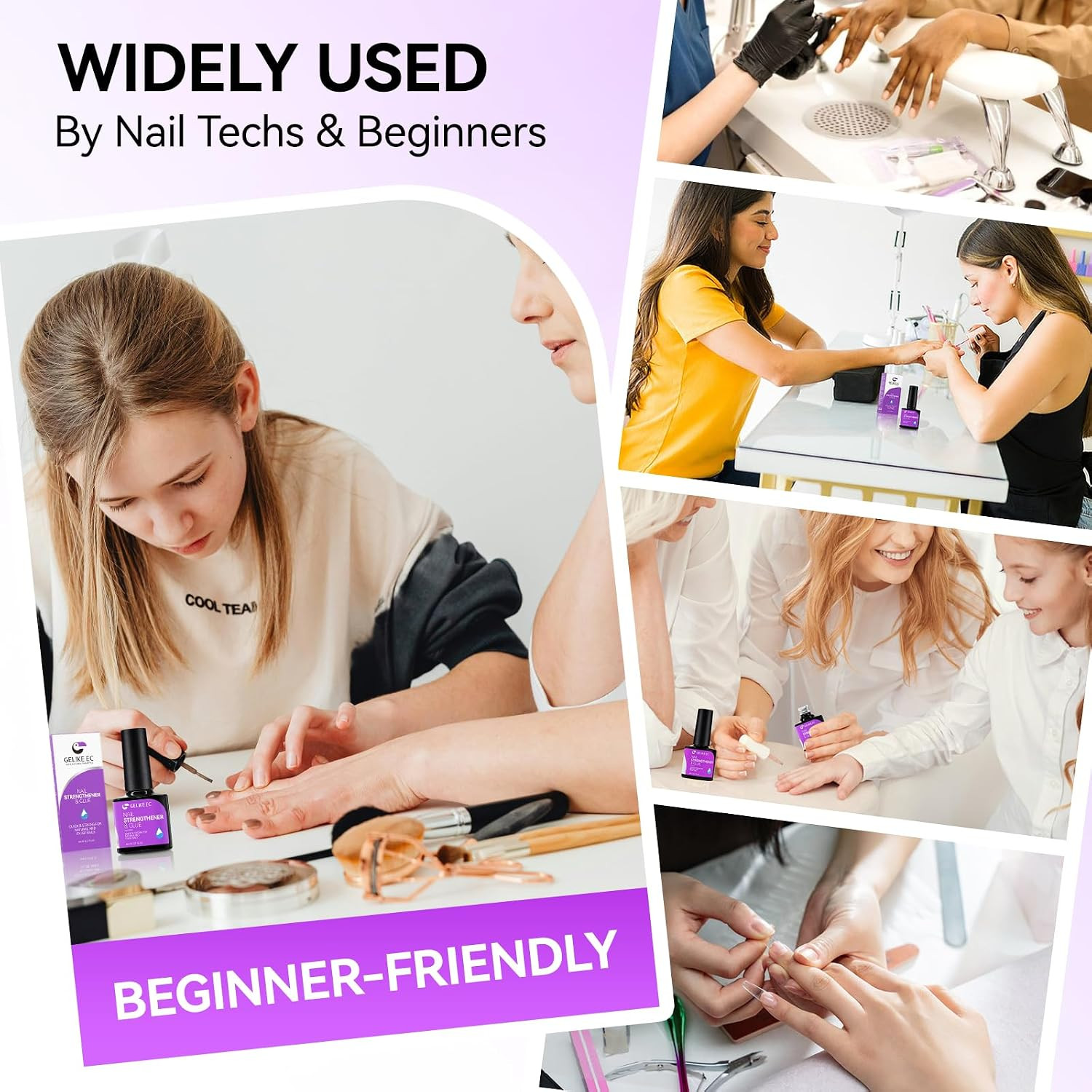 6-In-1 Jelly Builder Gel Nail Glue:Blissful Blush Pink UV Rubber Base Gel for Ap
