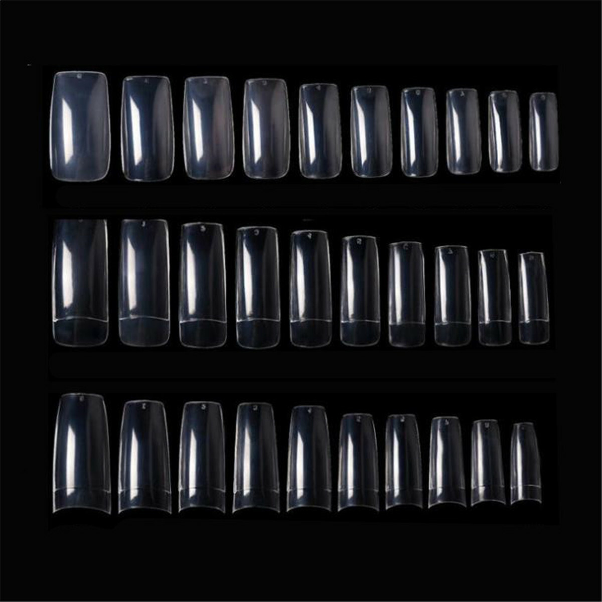 500pcs DIY False Finger Nail Tips Plastic Nails Clear Full Cover Coffin Nail