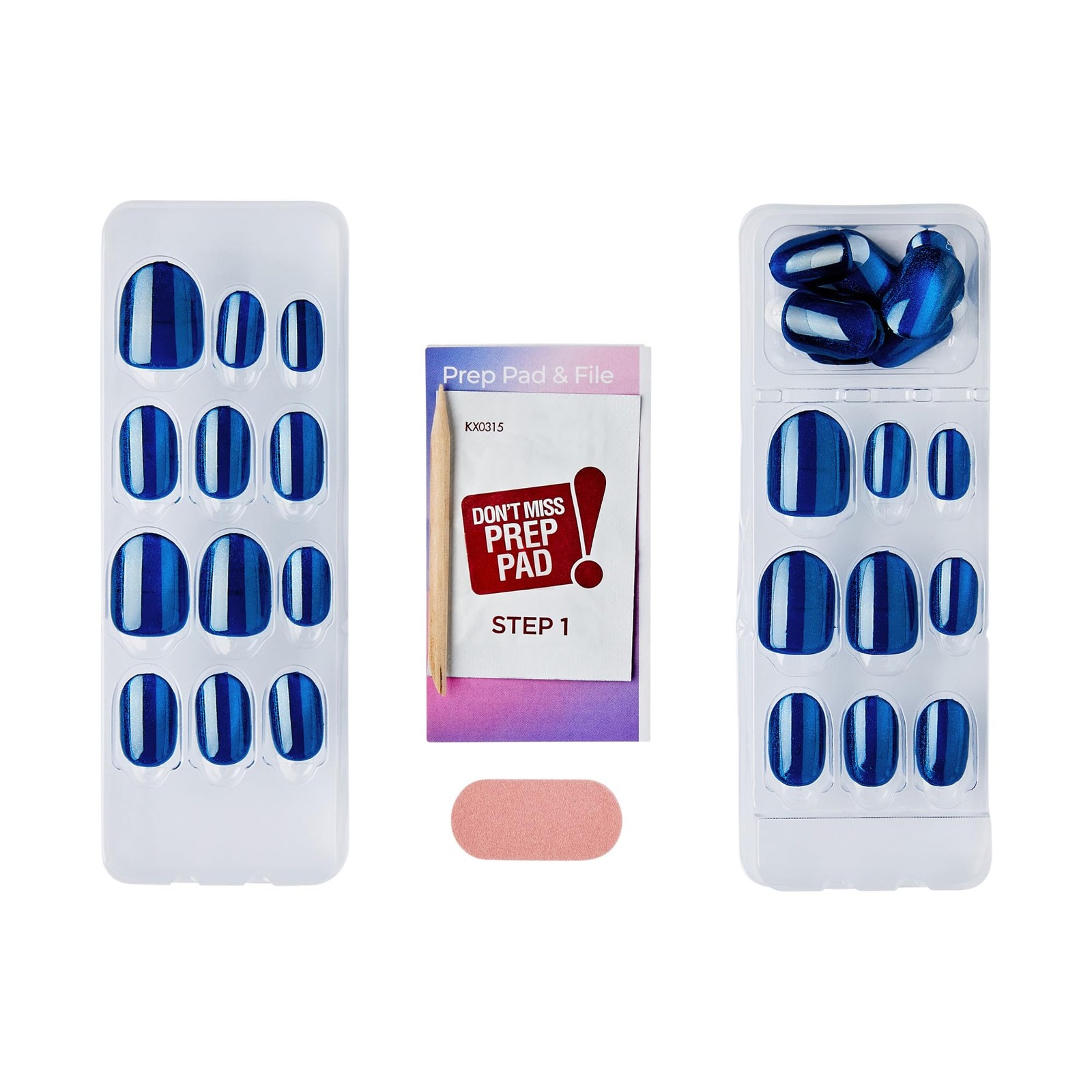 KISS colorFX by Press On Nails , ‘Reconnect’, Solid Blue with Pearlescent Fin…
