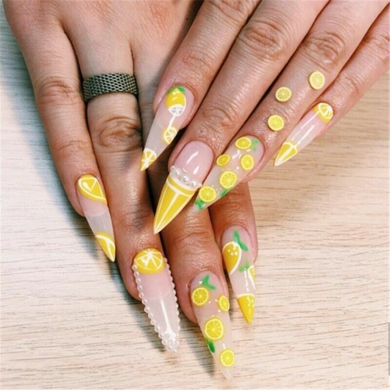 1000PCS/Pack 3D Nail Stickers Mini Fimo Slices Polymer Clay Crafts Fruit Design