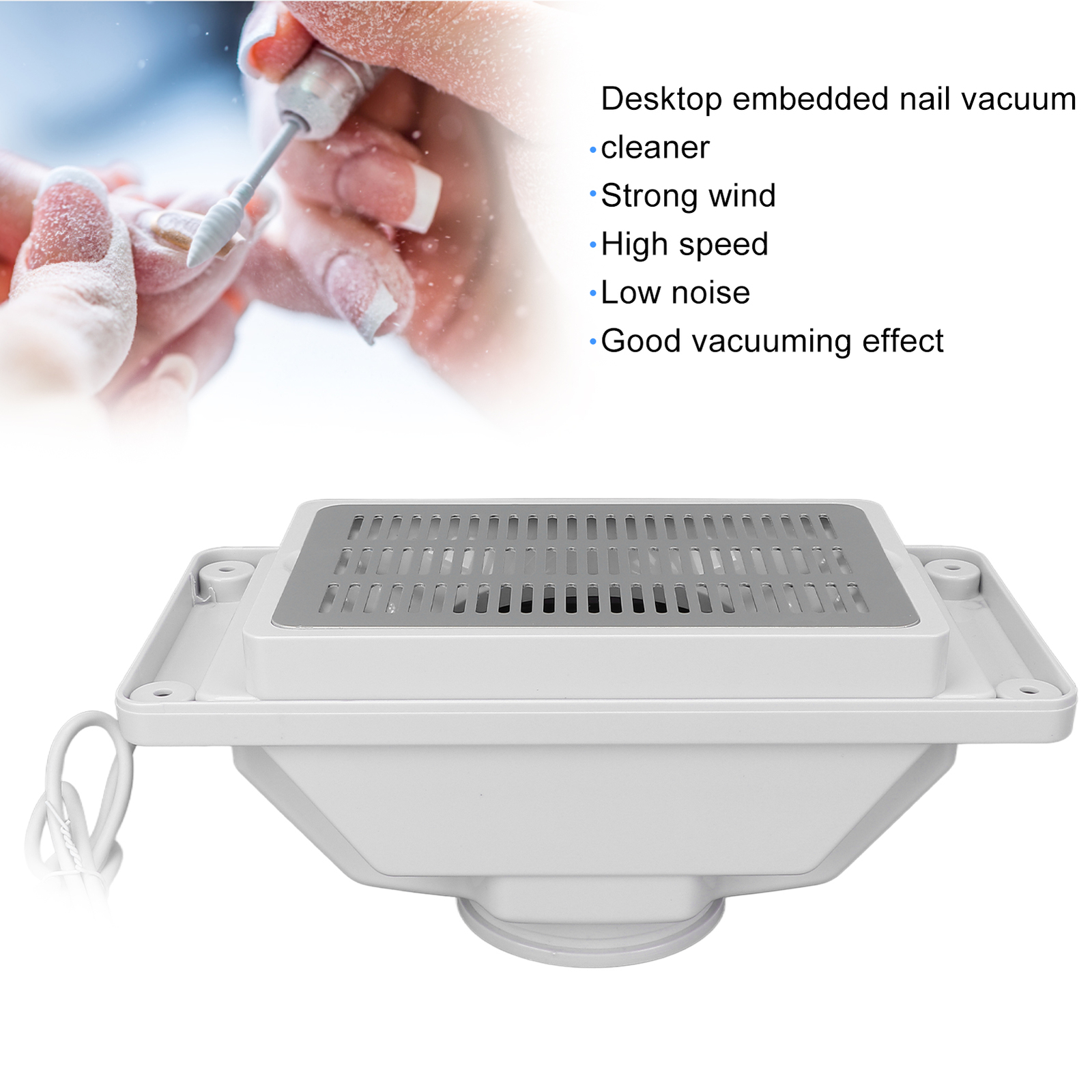Portable Nail Dust Collector Desktop Built in Machine Suction Vacuum Fan Tools