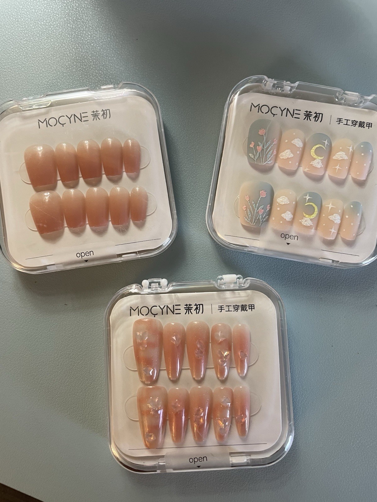 MOCYNE 3D Press-On Nail Bundle (3 Boxes) – 24pc Full Kits – Boutique Salon Look