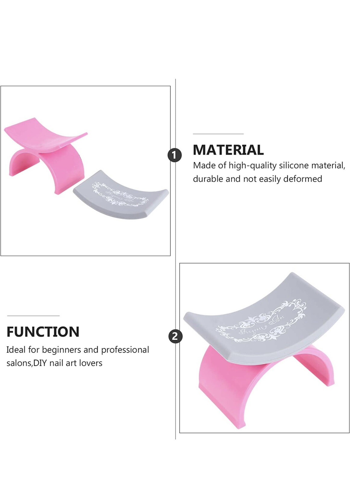 Ownsig Nail Arm Rest U Shape Silicone Manicure Hand Pillow Pad, Nail Art Cushion