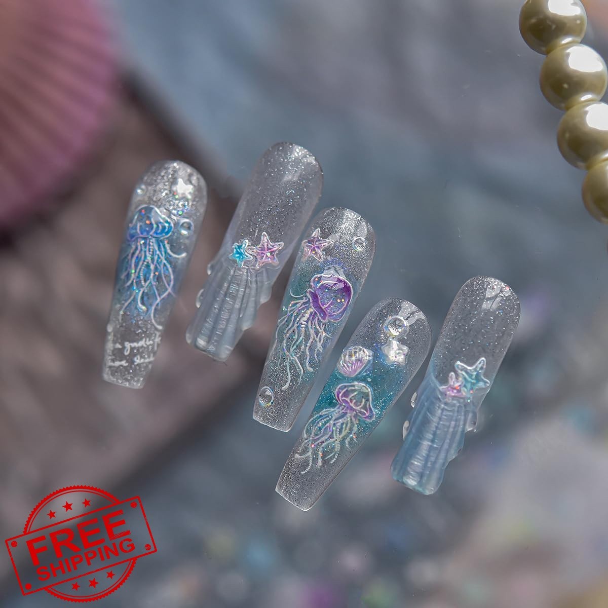 BMKKOT Jellyfish Nail Stickers-21