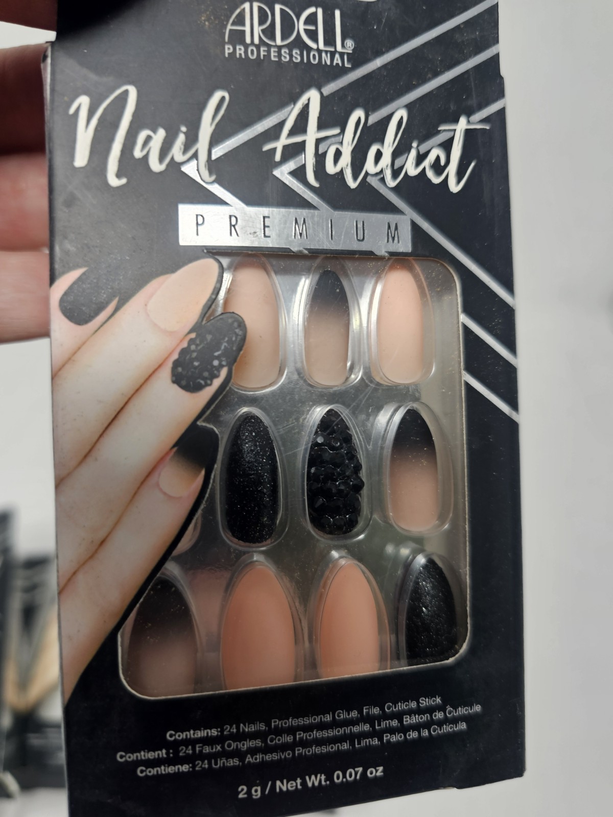Lot of 5 Ardell Nail Addict Premium Press On Nails Glitter Ombre French New