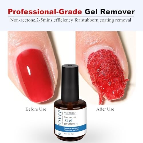 LOUINSTlC Gel 0.25 Fl Oz (Pack of 2), 2pcs Remover & Manicure Tools X4