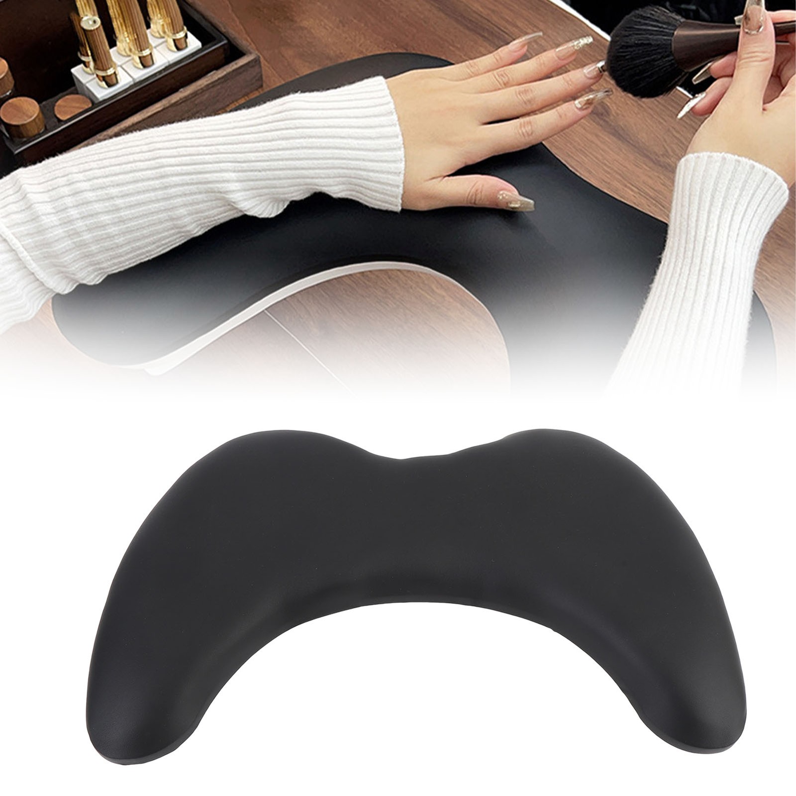 U Shape Manicure Hand Pillow Elegant Arm Rest For Nails Tech PU Leather For CHU
