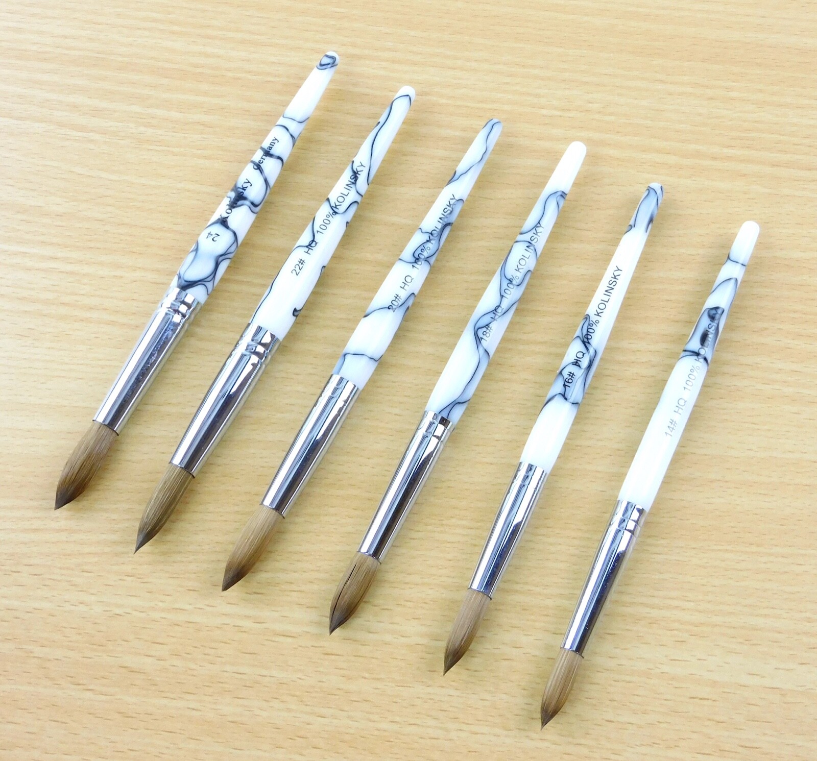 PROFESSIONAL KOLINSKY ACRYLIC NAIL BRUSH ROUND SIZE 14,16,18,20, 22, 24