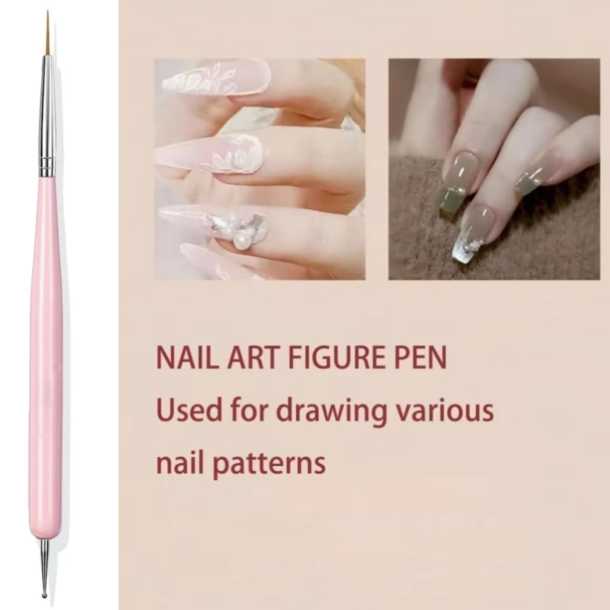 6PCS Brochas de Unas Set Pinceles Nail Art Gel Liner Extension DIY Manicura