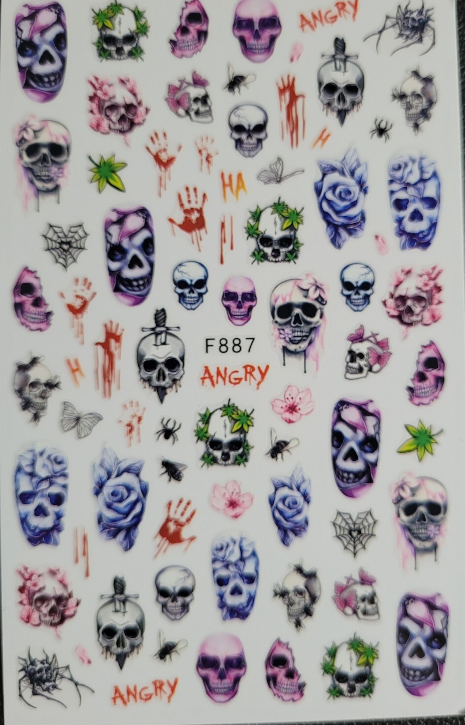 Skulls Halloween Nail Art Stickers