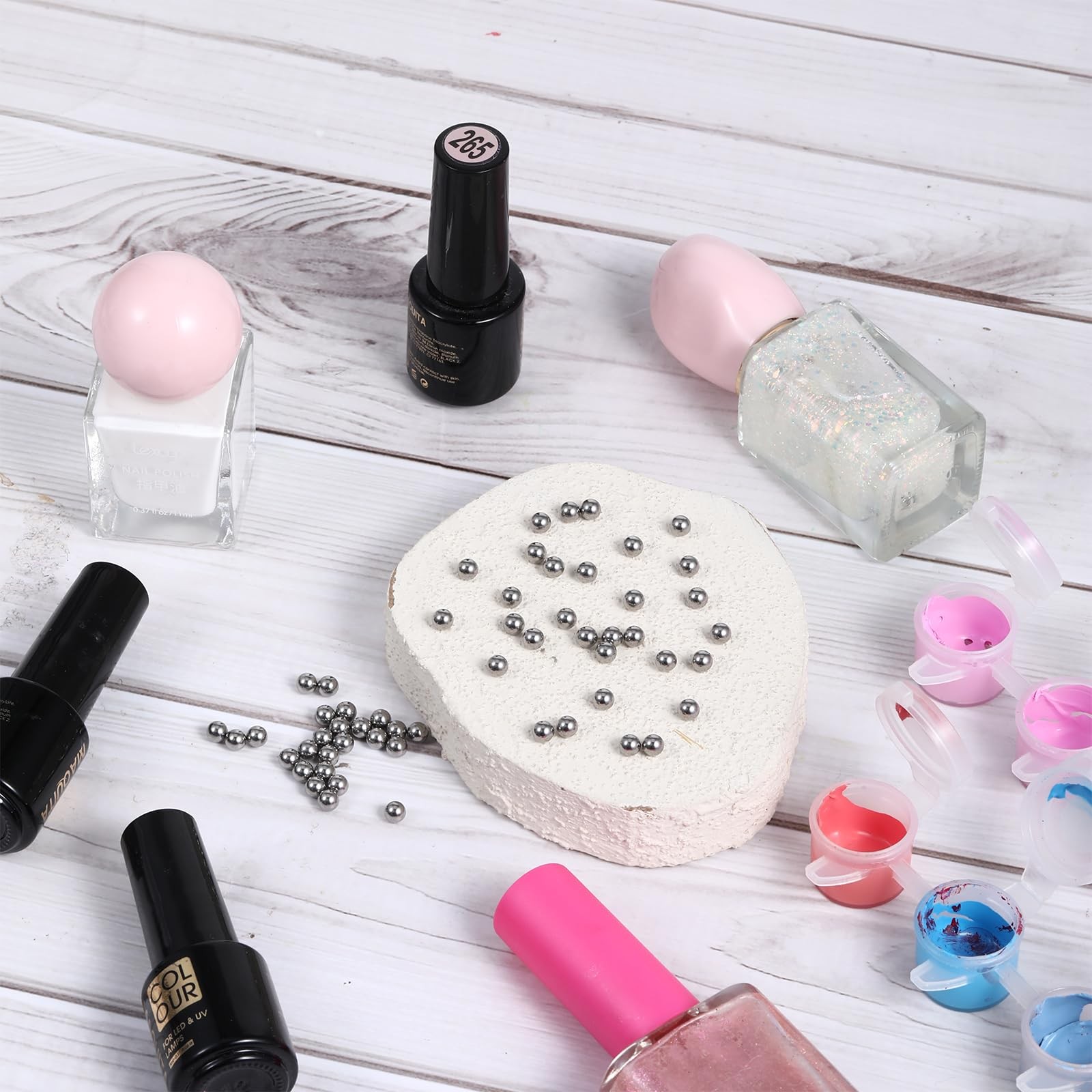 100 PCS Paint Mixing Balls, Metal Balls Stainless Steel Ball Bearings for Model