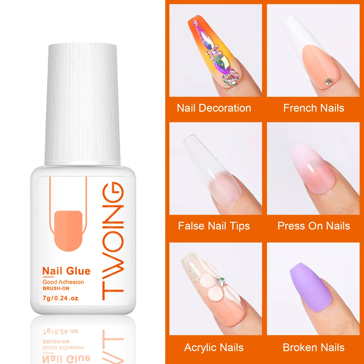 7g Super Strong Nail Glue For False Nail Tips, Acrylic Nails,Press On Nails,Fake