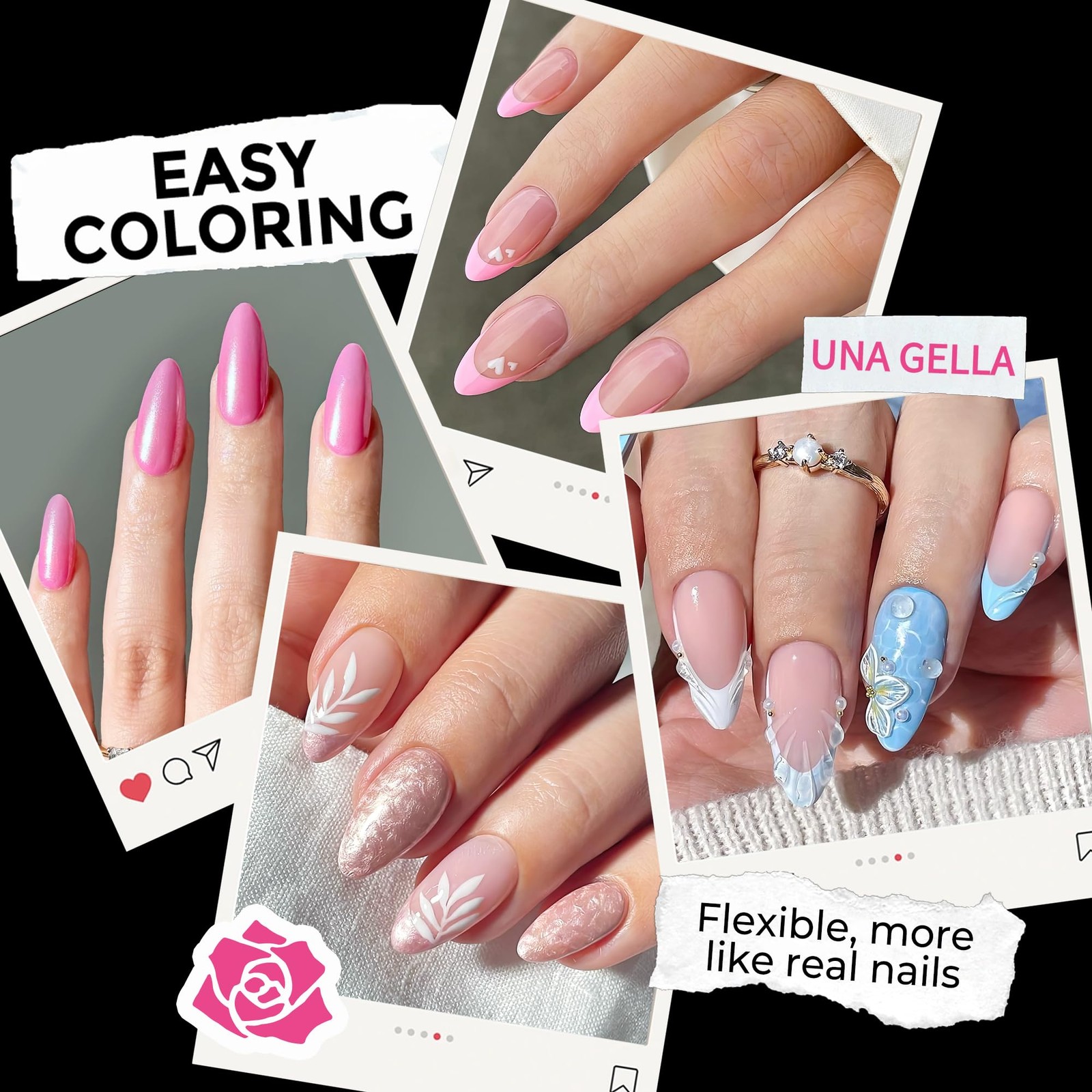 216pc Clear Medium Almond Nail Tips Full Cover Gel Press on Nails 12 Sizes DIY