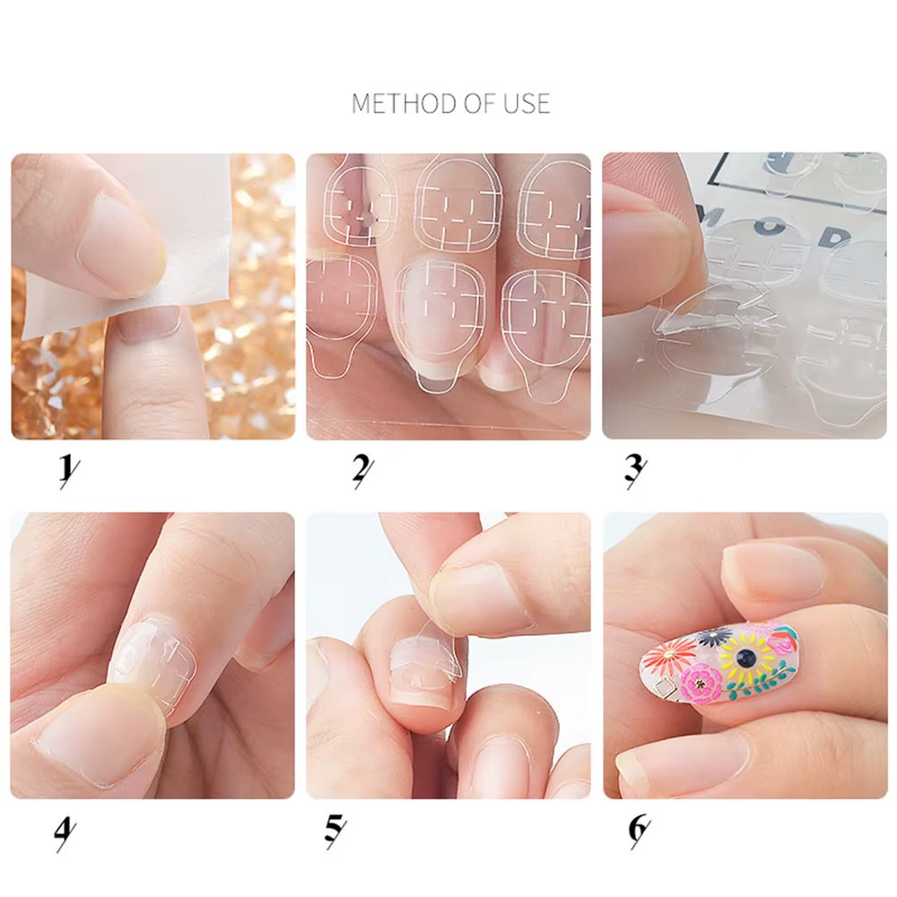 288Pcs 12 Sheets Double-Sided Nail Adhesive Tabs Press On Nails Waterproof
