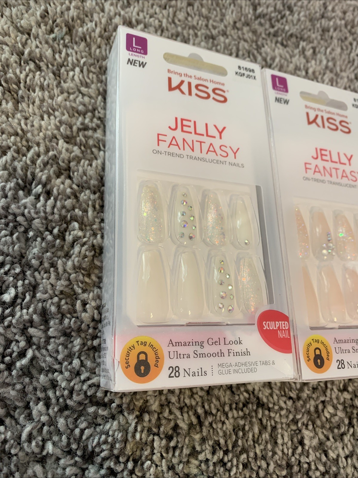 Kiss, Set Gems, Glitter, Pink, And White Lawn Length! Super Pretty!