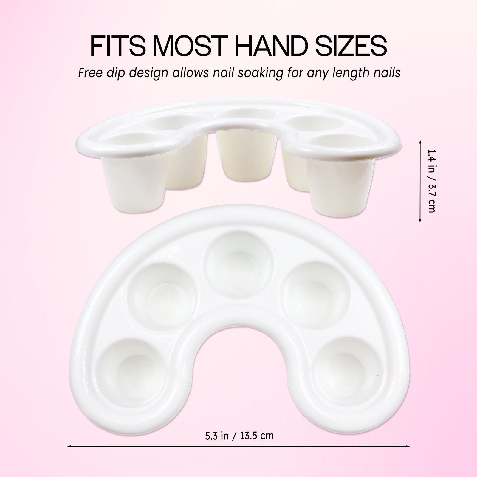 Beauticom Manicure Bowl Nail Art Hand Soak Treatment Tray White – 5 Finger Slots