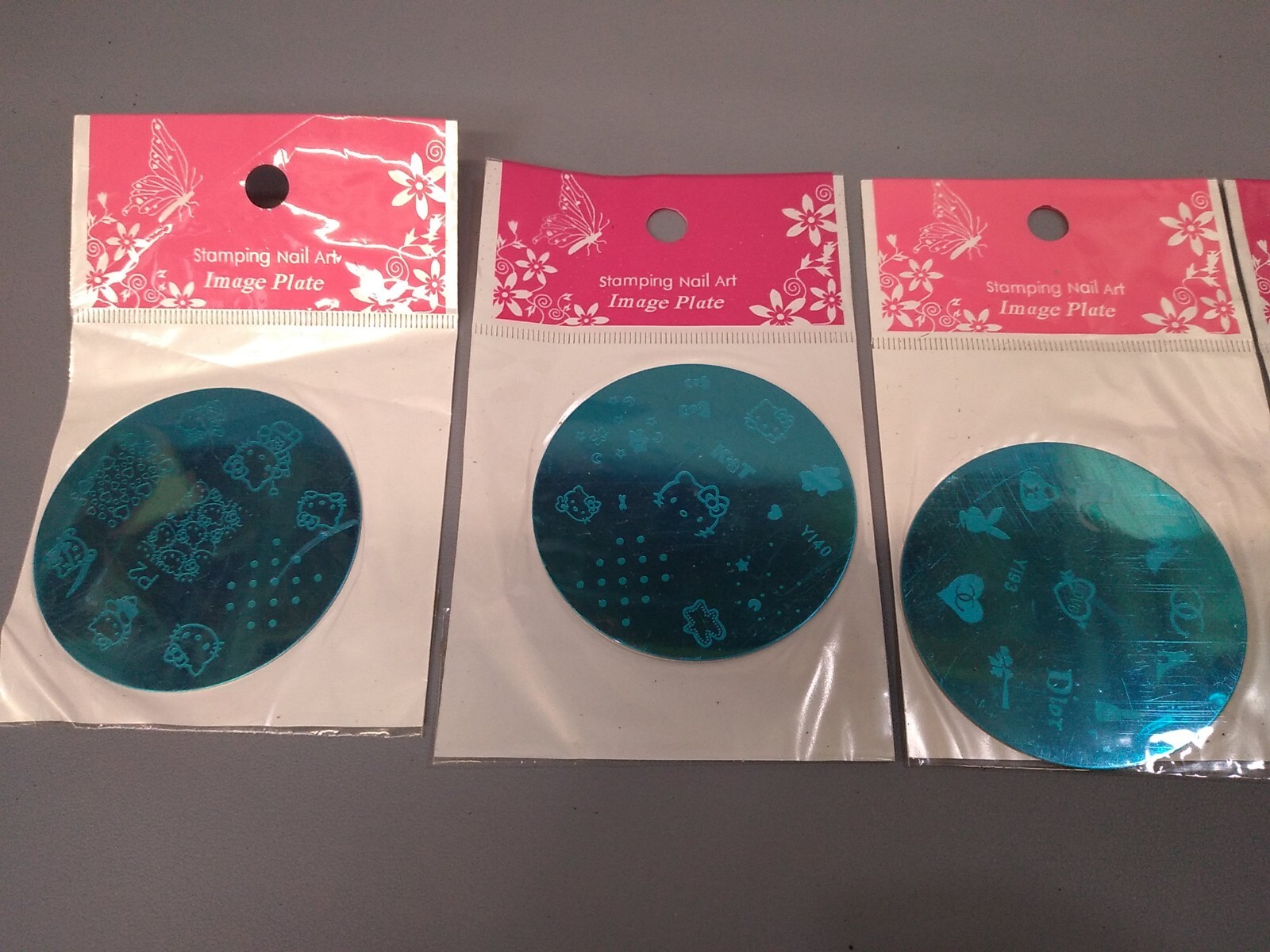 Lot of 5 Stamping Nail Art Image Plates Hello Kitty Mickey Mouse etc designs