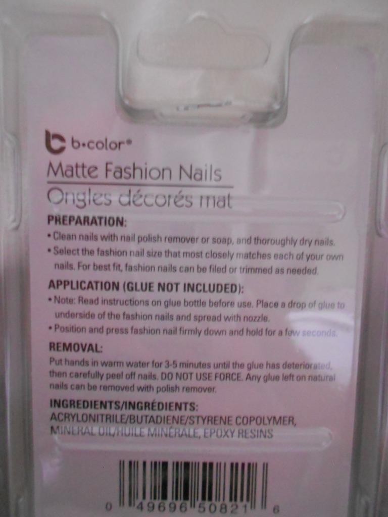 Lot 3 12pk B-Color XL Green Plaid, Purple Tip & Black Marble Fashion Nails NEW