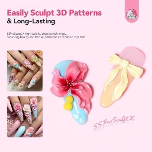 12 Colors 3D Nail Gel Set – Non-Sticky Soak Off Sculpting Gel for Nail Art DIY