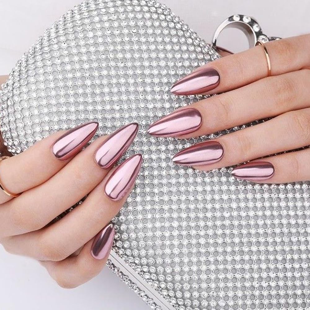 6 Colors Solid Chrome Nail Glitter Powder Set Metallic Mirror AGT-01