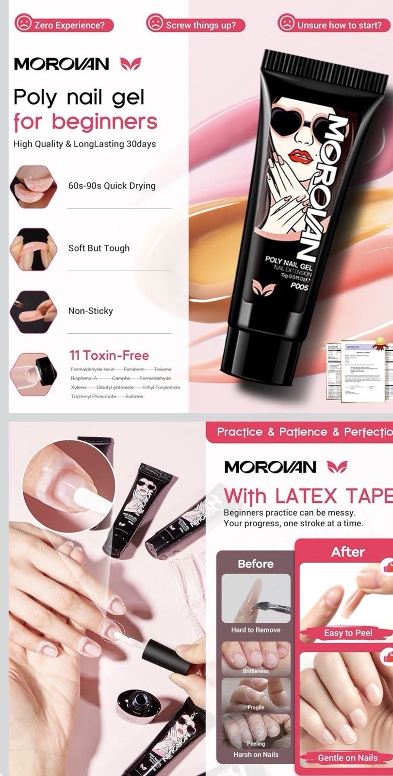 Morovan Poly Gel Nail Kit ReviewThe Morovan Poly Gel Nail Kit is an all-in-one