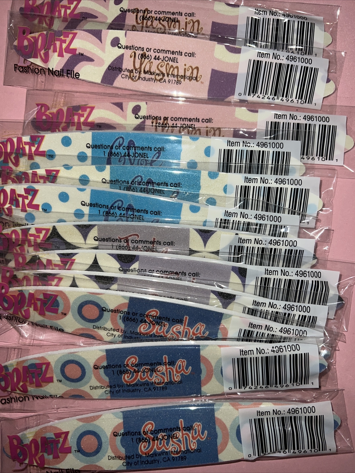Bratz Dolls Print Nail Care Emery Wands Cloe, Jade, Sasha,Yasmine Lot Of 12