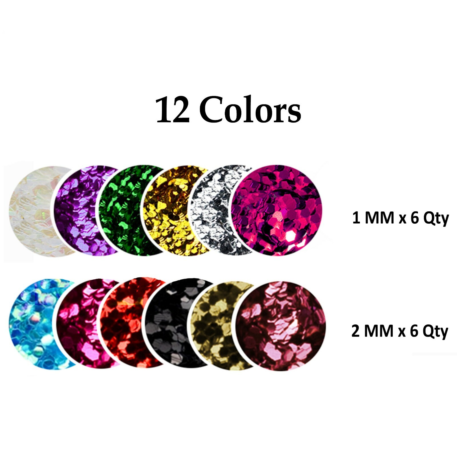 12 Color Nail Art Glitter Sparkle Sequins Holographic Metallic Flakes Nail Decor