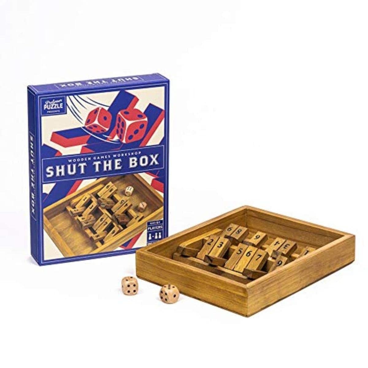 Shut The Box – Traditional Wooden 2 Player 16.2 cm x 3.6 x 21 cm, Blue