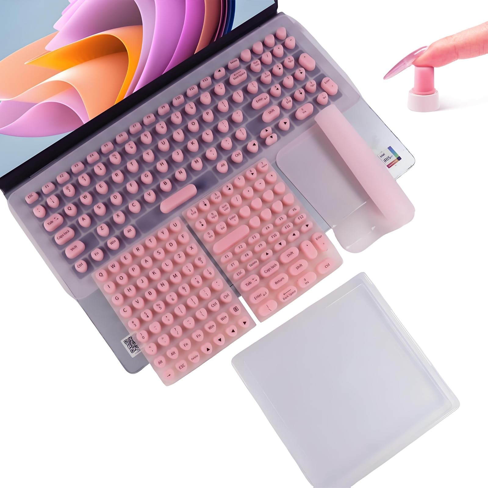 Long Nail Keyboard Stickers and Cover for Long Nails – 119 Keys Set, Fits 15-…