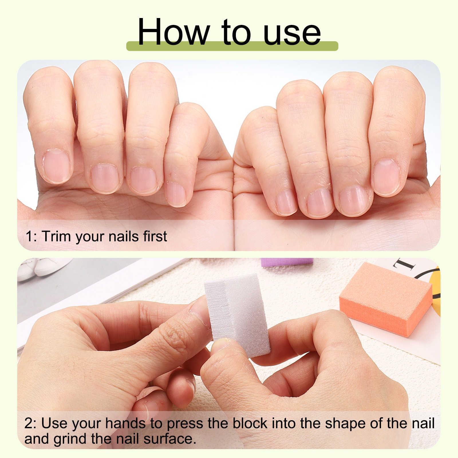 50pcs Nail Buffer Block 120 Grit Nail File for Nail Buffing, Orange