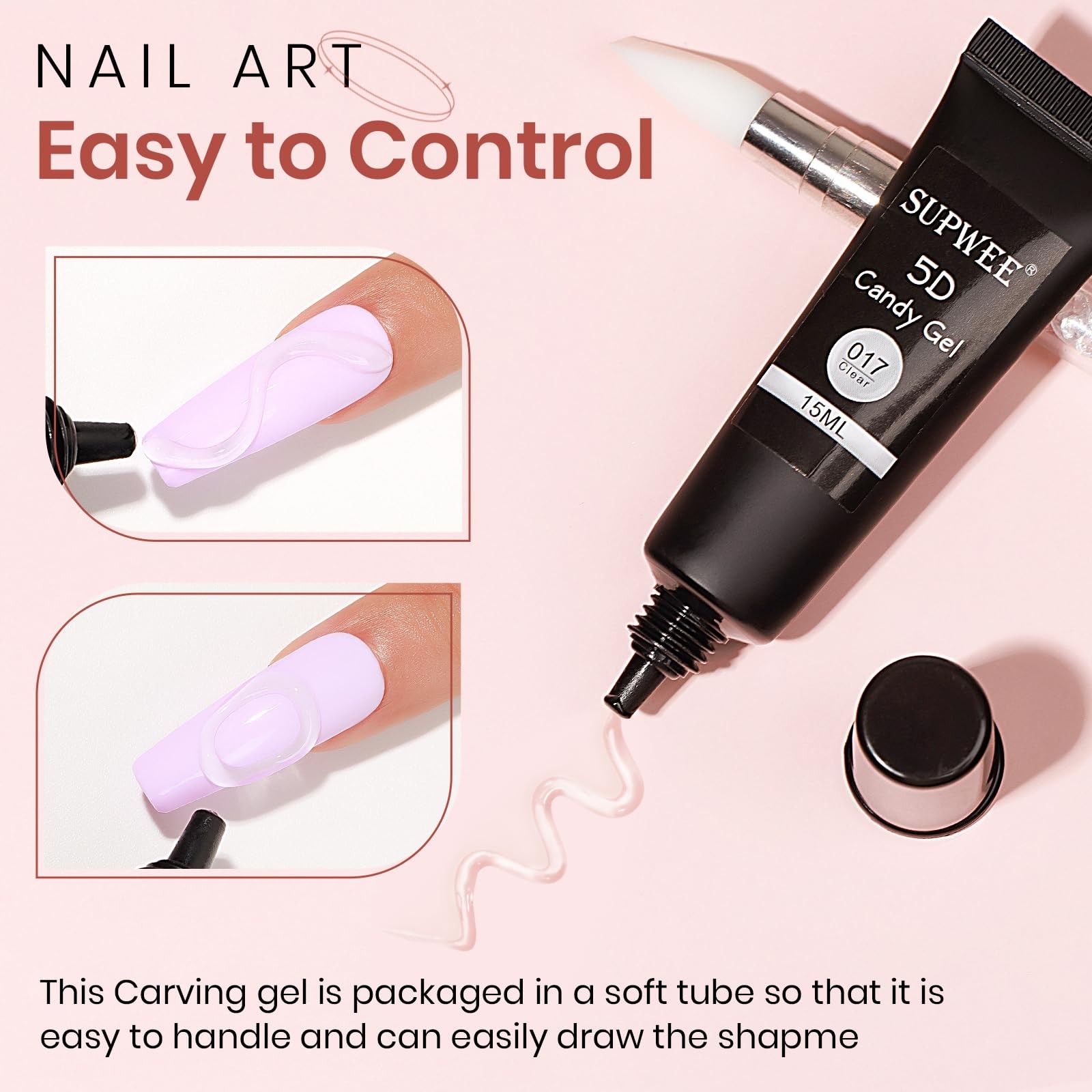 3D Nail Art Gel Clear Sculpting Gel for Nail Art Design DIY 3D Molding Gels for