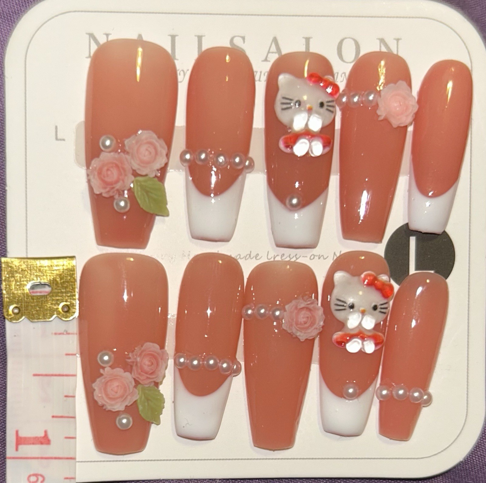 Acrylic Press-On Hello Kitty Nails