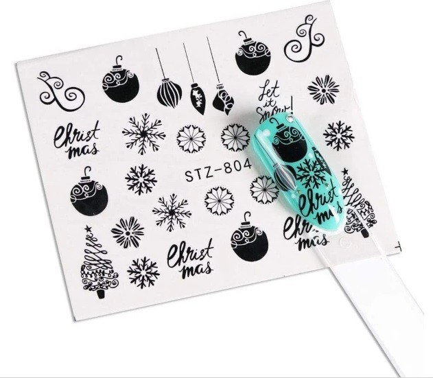 Christmas Nail Art Water Decals: Santa, Snowman, Reindeer(Group 1)