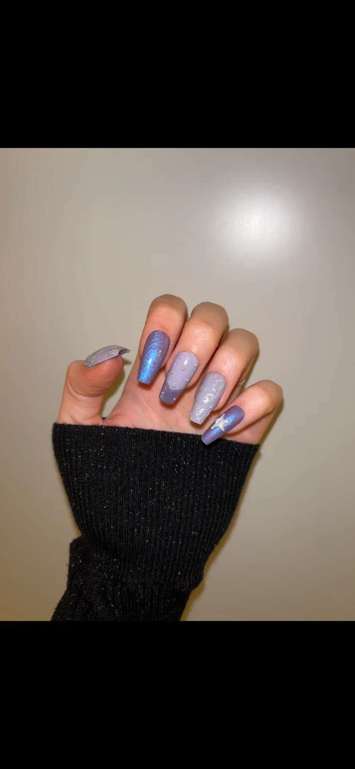 Galactic Dream – Futuristic Chrome Handmade Press-On Nails for a Bold Look