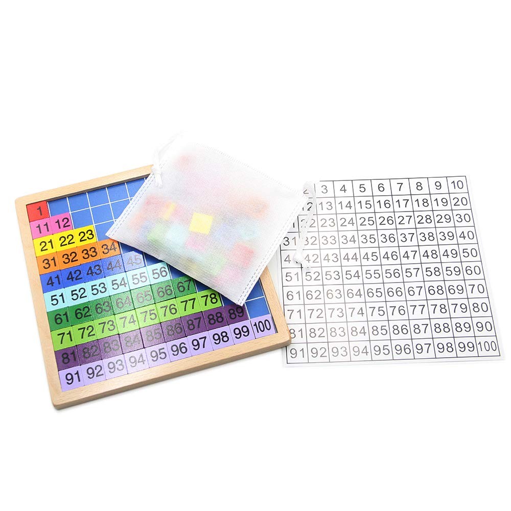 MERRYHEART Wooden Math Learning 8.46 * * 0.6 inch, Color Digital Board