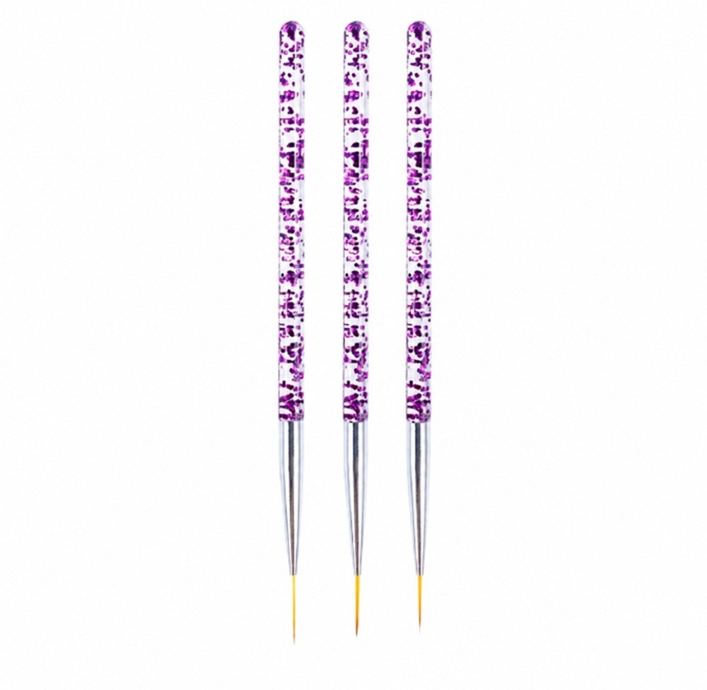 3-Piece Nail Art Tool Set Nail Art Pen UV Gel Dotting Tool Fine Liner Brush Kit