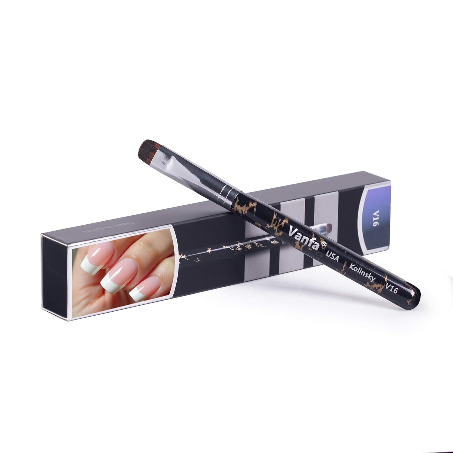 French Brush for Nails, Gel Nail Brush, Clean up Brush, Nail Art Brush (V16 – Pa