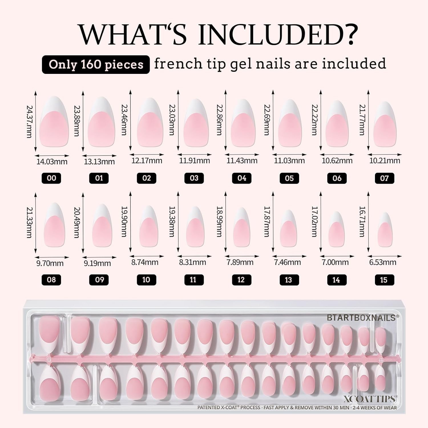 150 Piece French Tip Nails – Pink Almond Gel Tips for Perfect At-Home Manicures