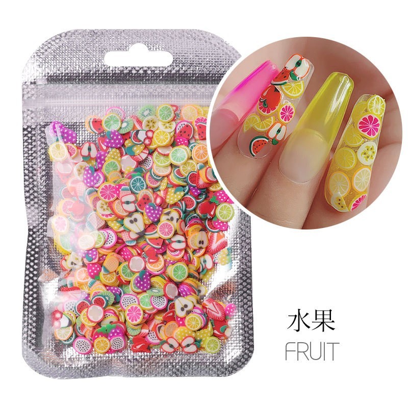 3000Pcs Mixed Nail Art Fruit Fimo Slices For Slime DIY Nails Crafts Decoration