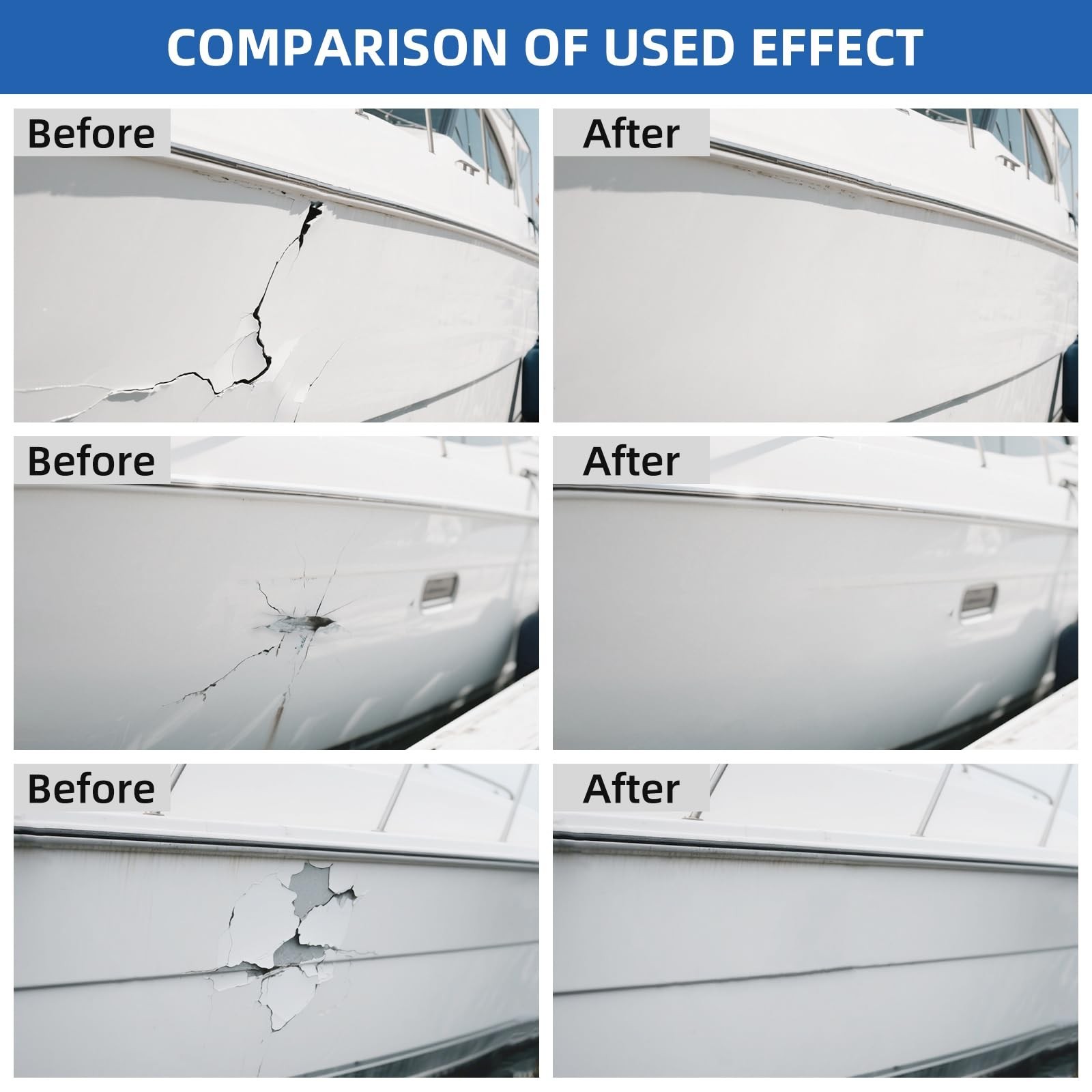 Fiberglass Boat Repair Kit White, Gel Coat Repair Kit for Boats, Marine Fiber…