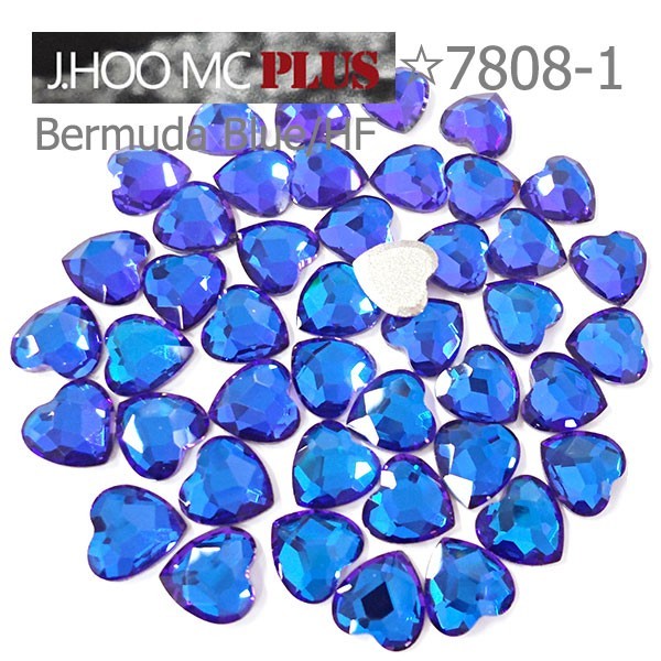 J.HOO Crystal 7808-1 Heart Flat Back Rhinestones 8mm Nail Art (10pcs)