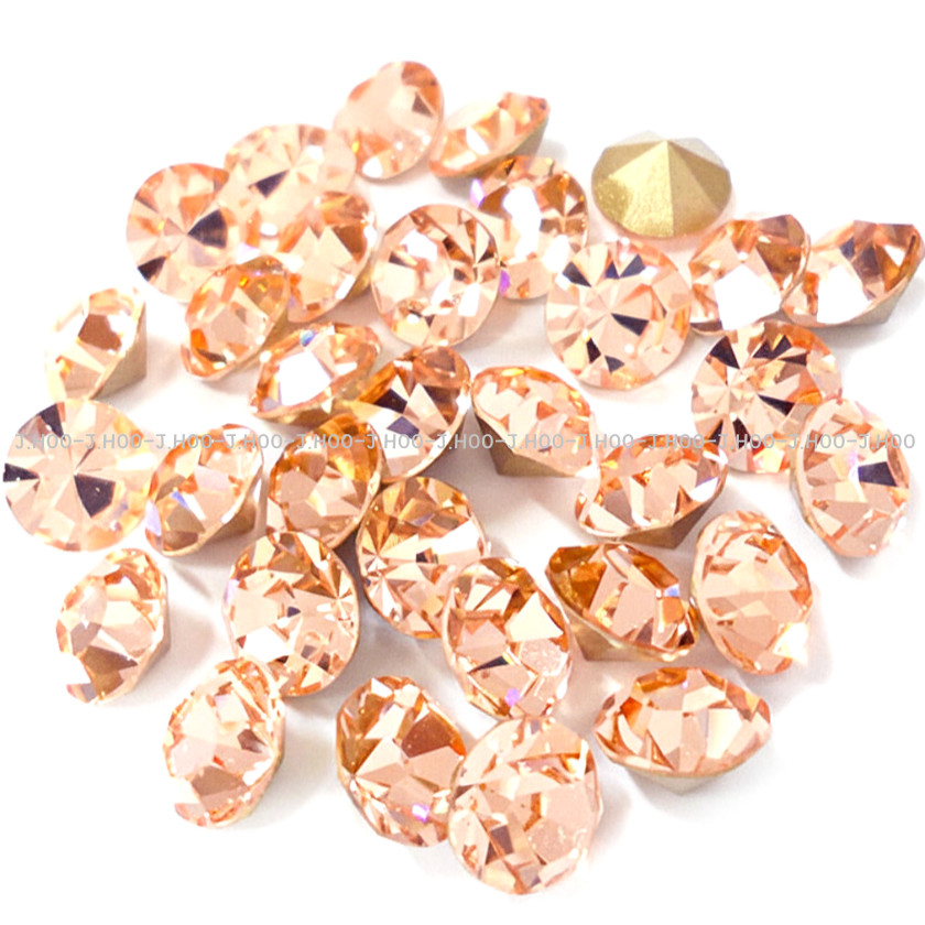 Preciosa Czech Light Peach V-Cut Round Stone Pointed Back
