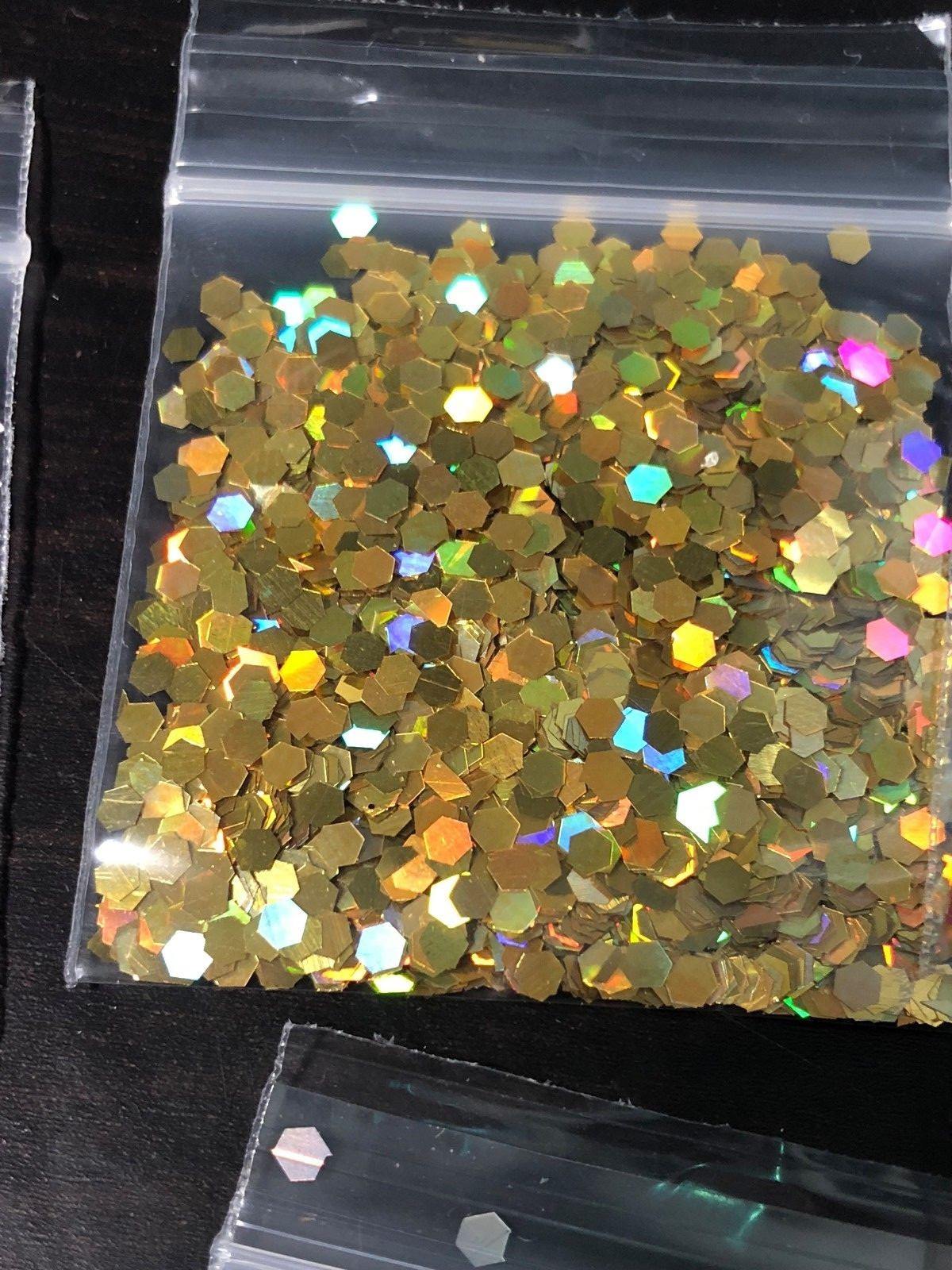 Solvent Resistant 3MM HEXGON Shape Holographic You Choose Color Nail US Seller