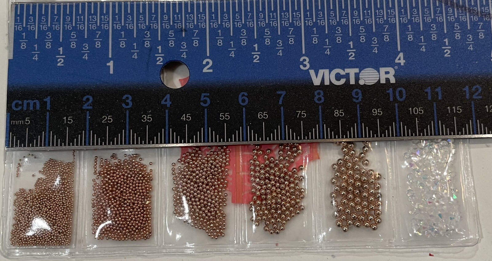 Metallic Nail Art Charm Beads Caviar 2 Sets Multiple Size Colors Plastic Sleeve