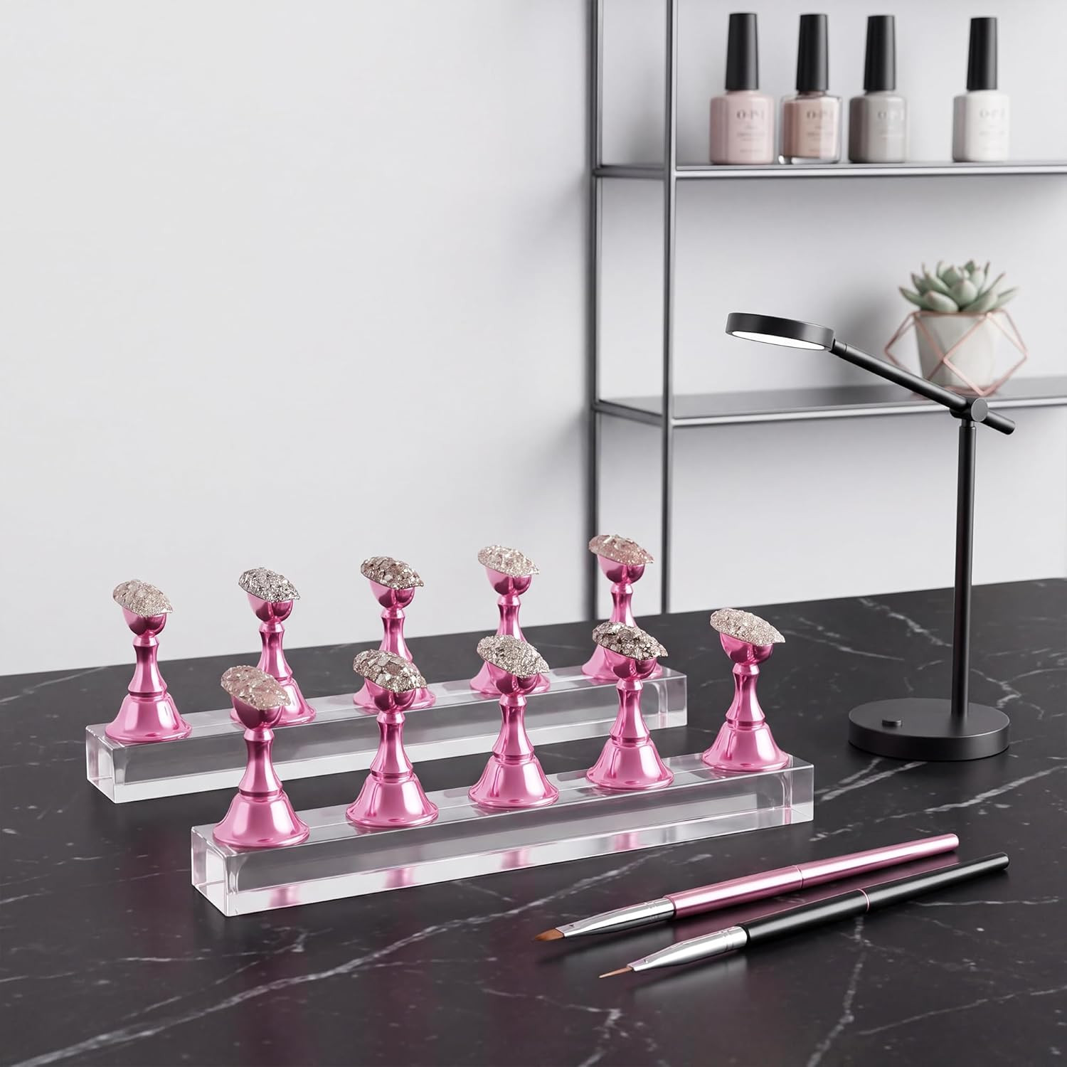 Nail Stands Acrylic Nail Art,Press on Nail Stand Magnetic Nail Tips Practice Hol