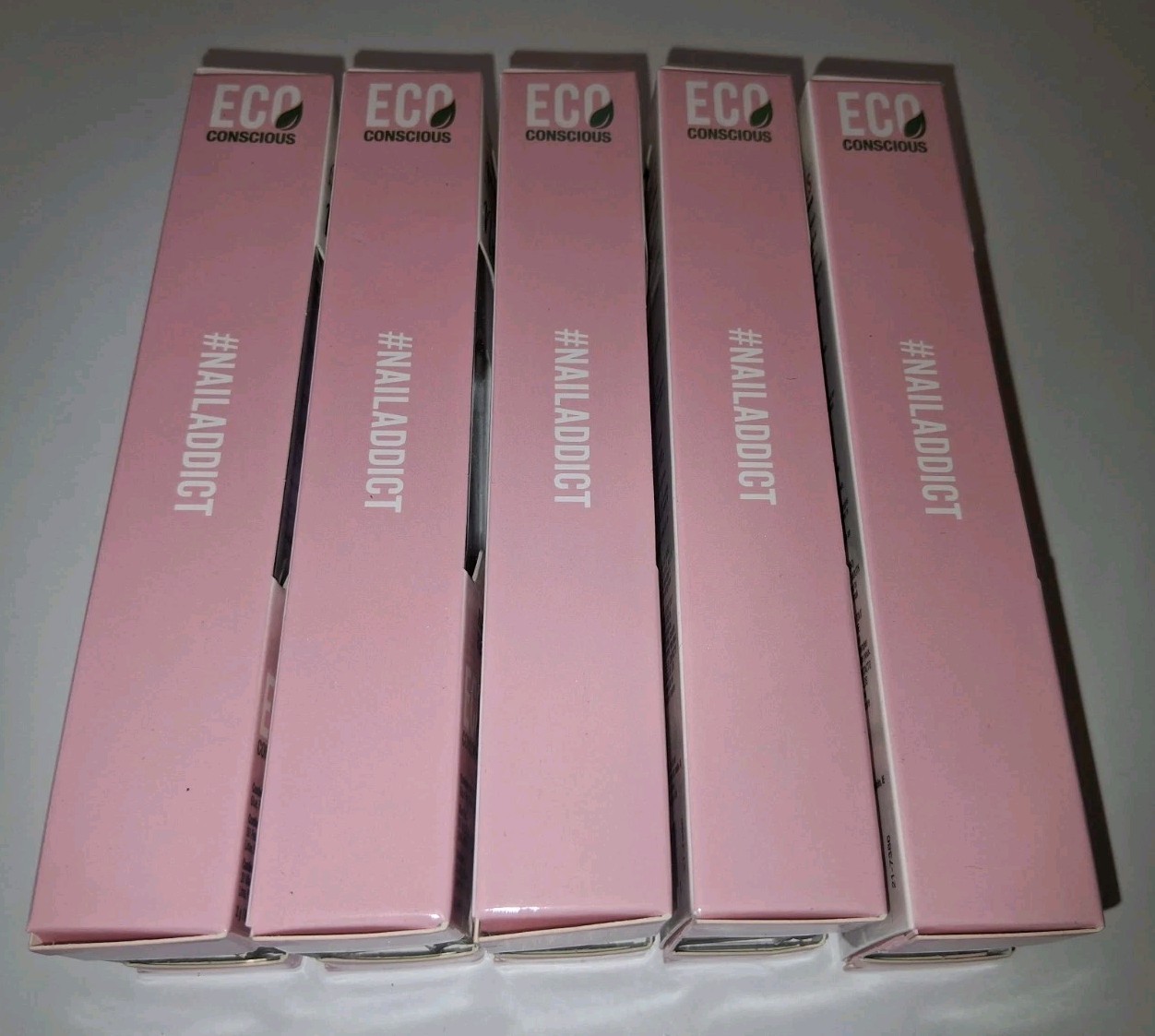 Lot Of 5 Ardell Professional Nail Addict Eco Mani Poppy Nails 30-Count Each Box