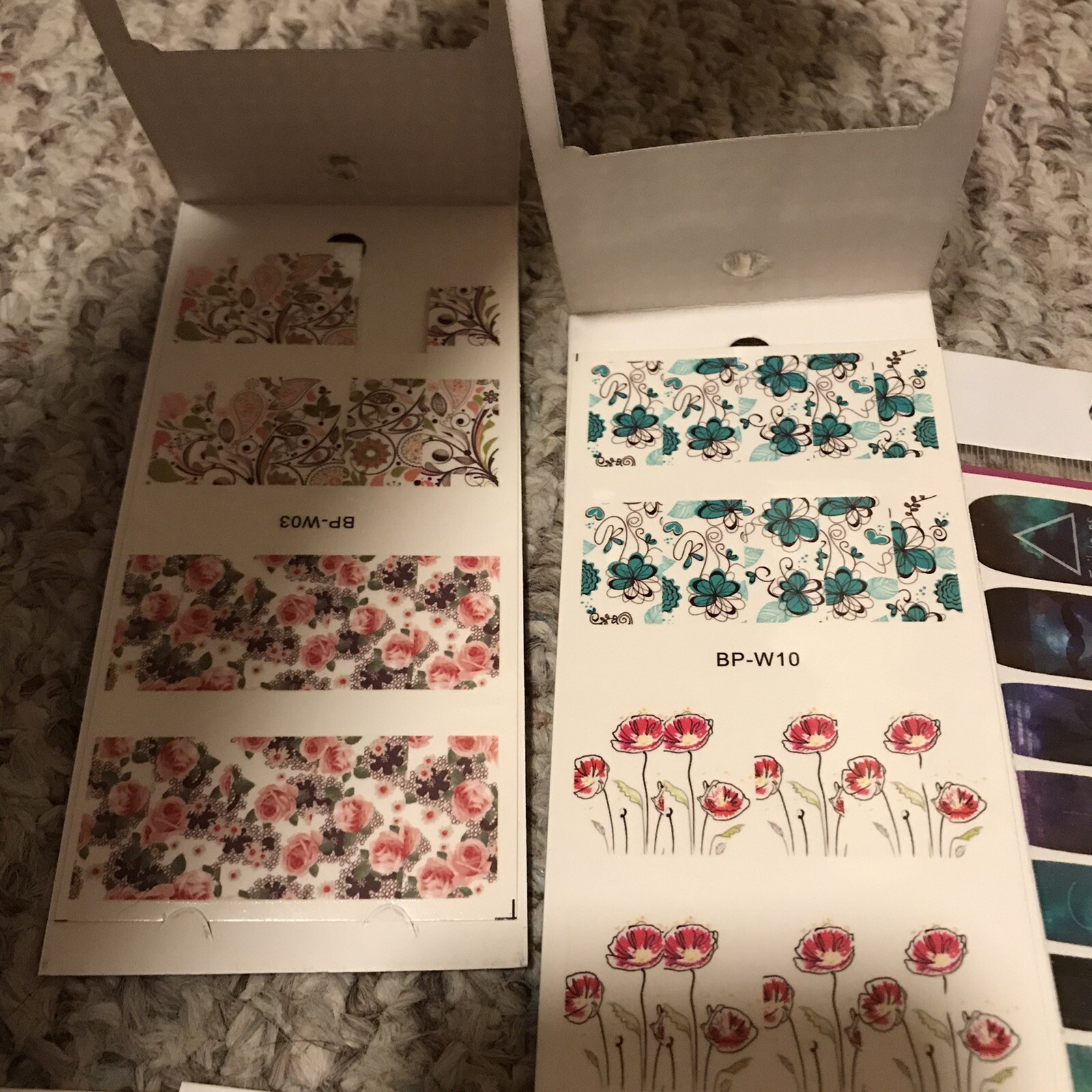 Nail Art Transfers Decals Florals Flowers Galaxy Feathers Dreamcatchers Boho New